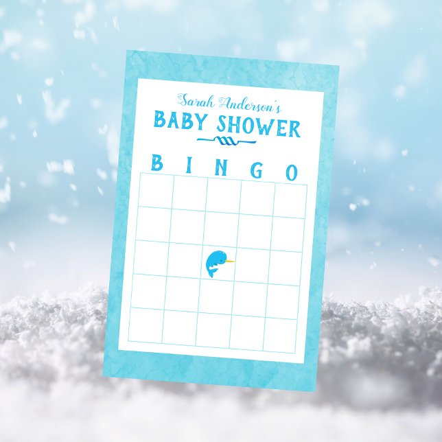 Blue Narwhal Baby shower Bingo Game (Creator heeft geüpload)