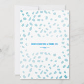 Blue Narwhal Baby shower Kaart (Achterkant)