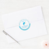 Blue Narwhal dank je Ronde Sticker (Envelop)