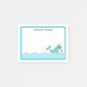 Blue Narwhal spatten in het water Post-it® Notes