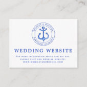 Blue Nautical Anchor | Informatie over de bruiloft Informatiekaartje (Voorkant)