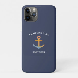 Blue Nautical Anchor jachtclub boot jachthaven iPhone 11 Pro Hoesje
