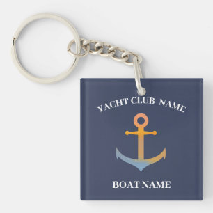Blue Nautical Anchor jachtclubboot welkom aan boor Sleutelhanger