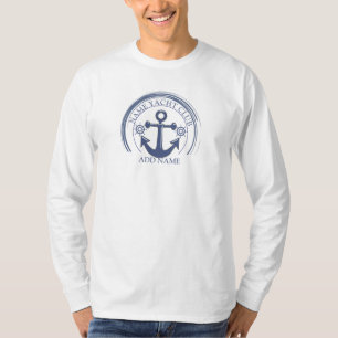 Blue Nautical Anchor jachthaven jachtclub boot Naa T-shirt