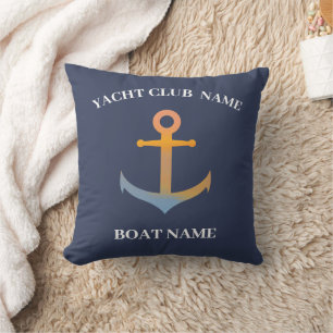 Blue Nautical Anchor-jachtopboot marina welcom Kussen