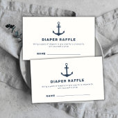 Blue Nautical Anchor Luier Raffle Baby shower Informatiekaartje