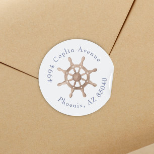 Blue Nautical Coastal Zee Vrijgezellenfeest Ronde Sticker