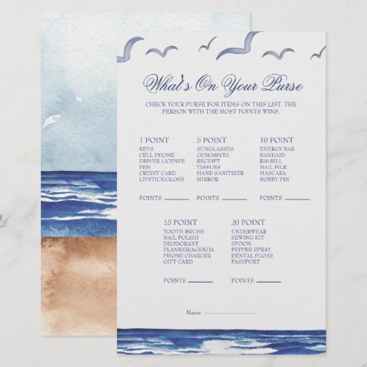 Blue Nautical Coastal Zee Whats op uw portemonnee  (Voorkant / Achterkant)