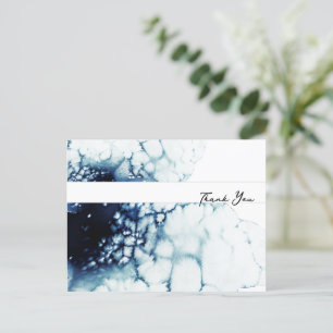 Blue Nautical Destination Wedding Bedankt Briefkaart