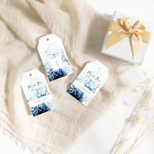 Blue Nautical Destination Wedding Bedankt Cadeaulabel