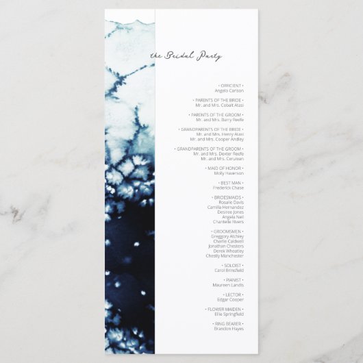 Blue Nautical Destination Wedding Flat Programma (Achterkant)
