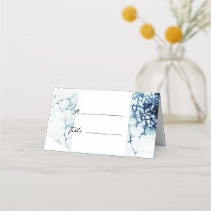 Blue Nautical Destination Wedding Folded