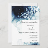 Blue Nautical Destination Wedding Kaart (Voorkant)