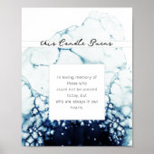 Blue Nautical Destination Wedding Memorial Poster (Voorkant)