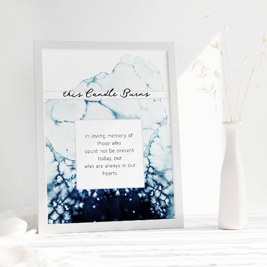 Blue Nautical Destination Wedding Memorial Poster