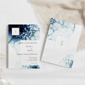 Blue Nautical Destination Wedding Monogram Kaart