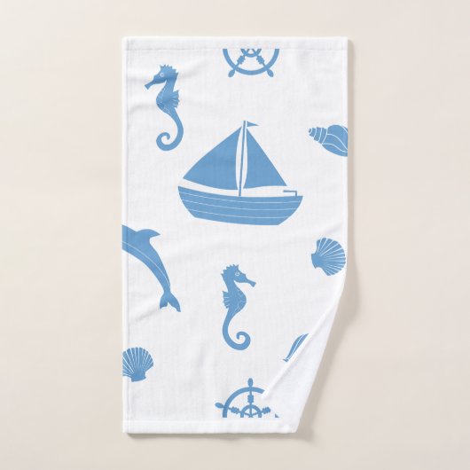 Blue Nautical Pattern Bad Handdoek (Handdoek)