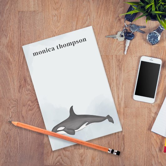 Blue Nautical Waterverf Orca Custom Post-it® Notes