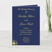 Blue Nautical Wedding Ceremony Programma's (Voorkant)