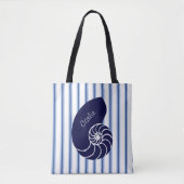 Blue Nautilus Shell Custom Canvas tas (Voorkant)