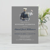 Blue Naval Silouette Pensioen Kaart (Staand voorkant)