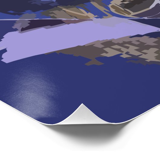 Blue Navy abstracte paarse grijs nautische gestree Perfect Poster (Hoek)