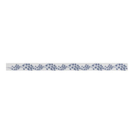 Blue Navy Botanical Grosgrain Lint