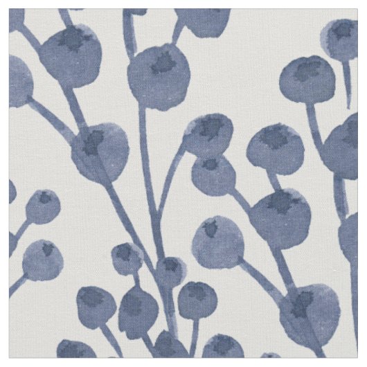 Blue Navy Botanical Stof (Close Up)