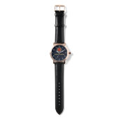 Blue navy Elegant Monogram couple names Horloge (Bandje)