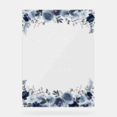 Blue & Navy Floral Mariage Welcome 2- Blanc (Recto)