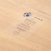 Blue & Navy Floral Wedding Programme Acrylique (Poser)
