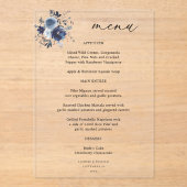 Blue & Navy Floral Wedding Programme Acrylique (Recto)