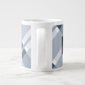 Blue Navy Jean Pset Striped Pattern Monogram Extra Grote Beker (Achterkant)