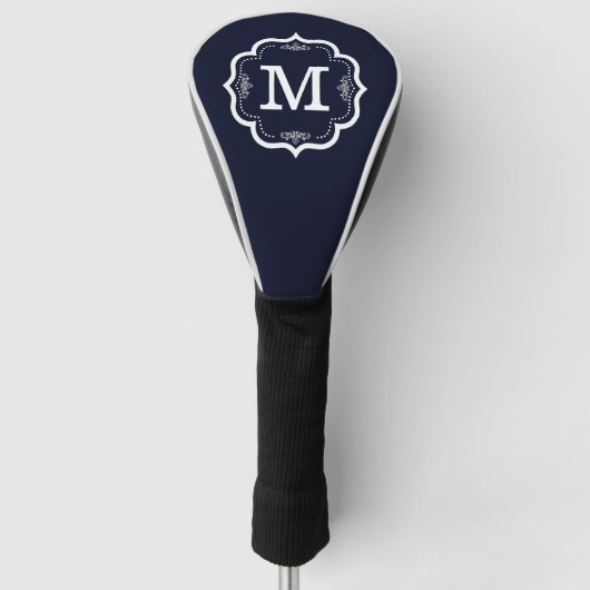 Blue Navy Monogram Golfheadcover (Voorkant)