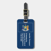 Blue Navy New York State Flag NY City Personalized Bagagelabel (Voorkant verticaal)