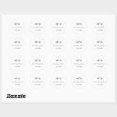 Blue navy script Monogram script future de heer &  Ronde Sticker (Vel)