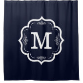 Blue NavyMonogram Douchegordijn (Voorkant)