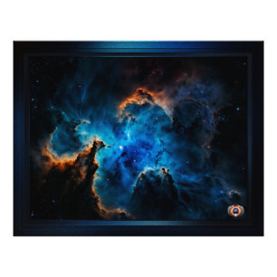 Blue Nebula Clouds AI Concept Art van Xzendor7 Foto Afdruk