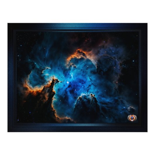 Blue Nebula Clouds AI Concept Art van Xzendor7 Foto Afdruk (Voorkant)