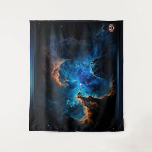 Blue Nebula Clouds AI Concept Art van Xzendor7 Wandkleed (Voorkant)