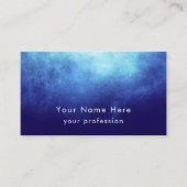 Blue Nebula Custom Text Cool Modern QR Code Visitekaartje (Voorkant)