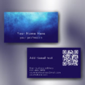 Blue Nebula Custom Text Cool Modern QR Code Visitekaartje