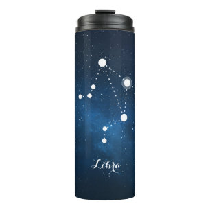 Blue Nebula Libra Zodiac Sign Thermosbeker