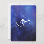 Blue Nebula Typography Invitation Kaart (Achterkant)