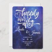 Blue Nebula Typography Invitation Kaart (Voorkant)