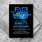 Blue Neon 25e anniversaire Invitation