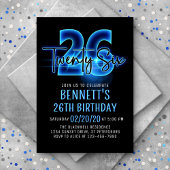 Blue Neon 26e anniversaire Invitation