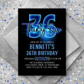 Blue Neon 36e anniversaire Invitation