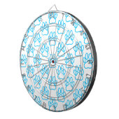 Blue Neon Dog Paw Print Patroon Dartbord (Voorkant Rechts)
