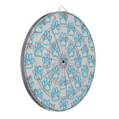 Blue Neon Dog Paw Print Patroon Dartbord (Voorkant Links)